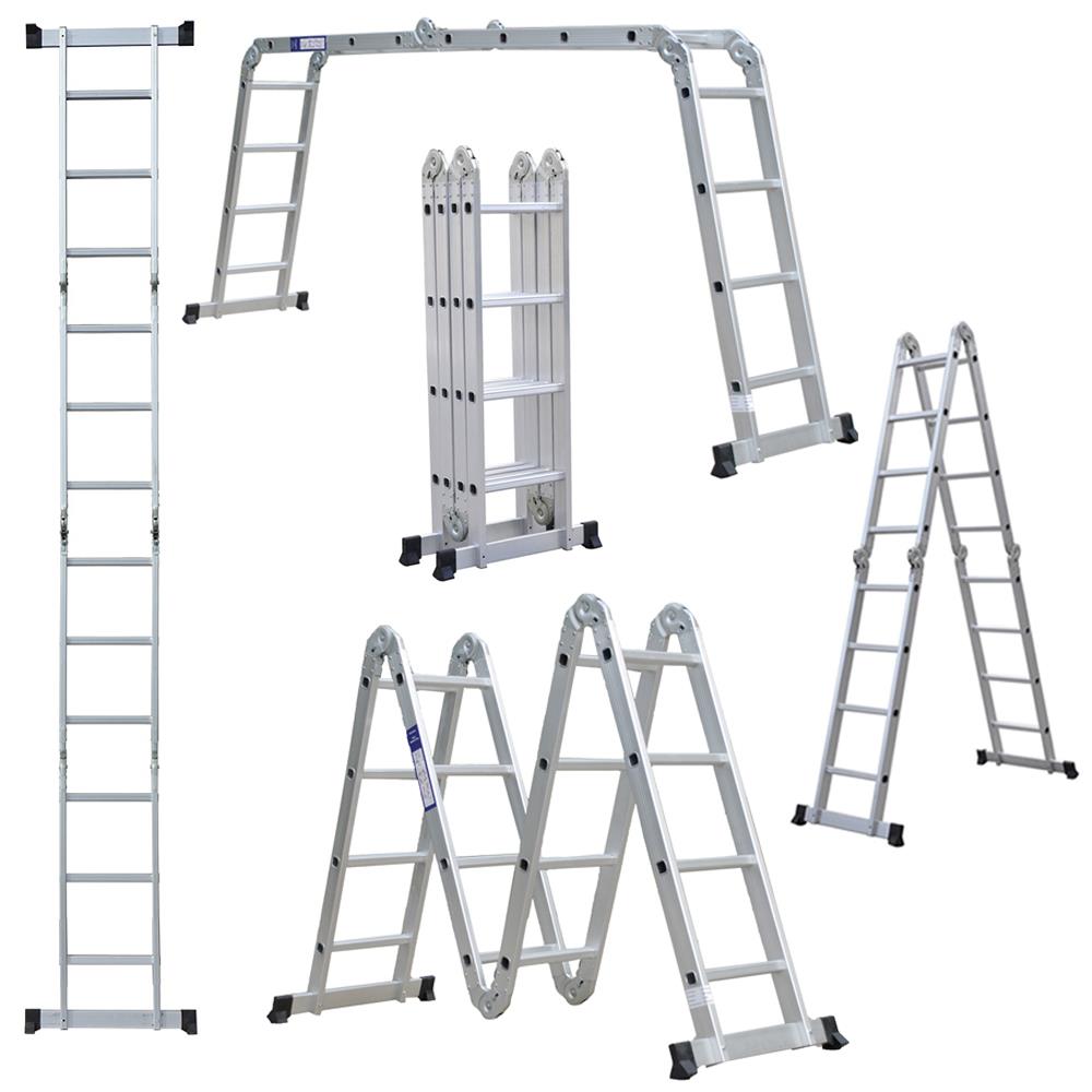 12.5/19.5FT Multi Purpose 12/20 Steps Platform Aluminum Folding