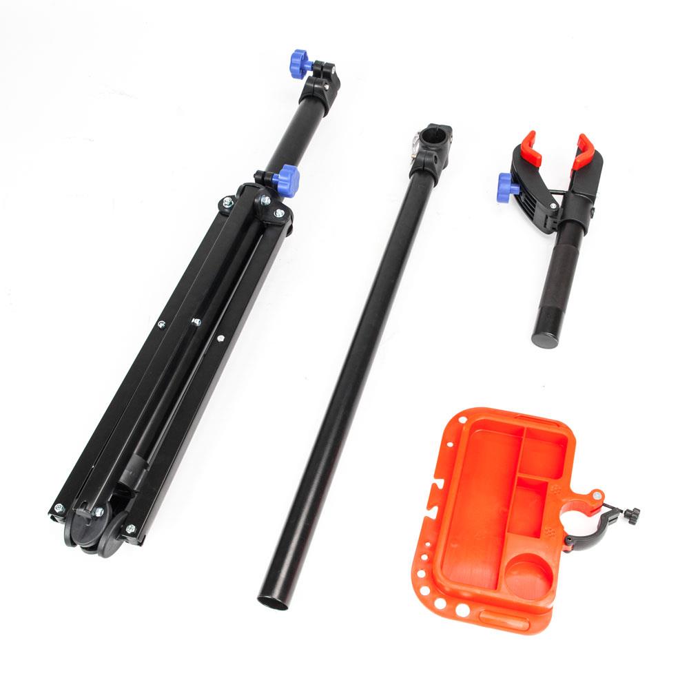Bike Repair Stand Adjustable Bicycle Rack Floor Workstand w/Tool Tray