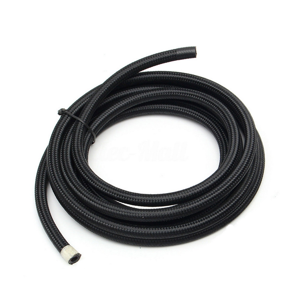 6AN 16FT New Nylon Braided Fuel Oil Line Hose + 10Pc AN6 Fitting Black
