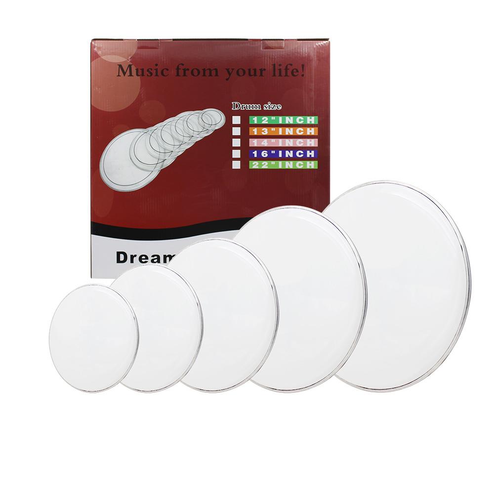 New Professional 12/" 13/" 14/" 16/" 22/" PET Drum Heads Drum Skins Set Transparent