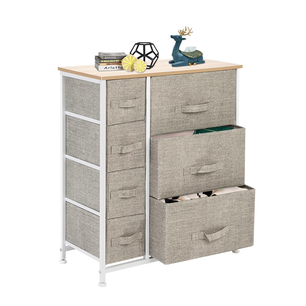 7 Drawer Dresser Storage Closet Removable Wide Bamboo Shelves