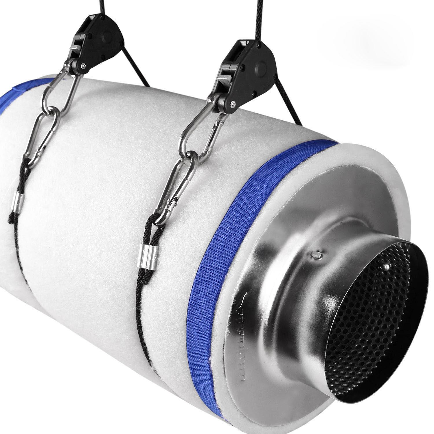 4" Air Carbon Charcoal Filter Inline Fan Scrubber Odor Control 1.5