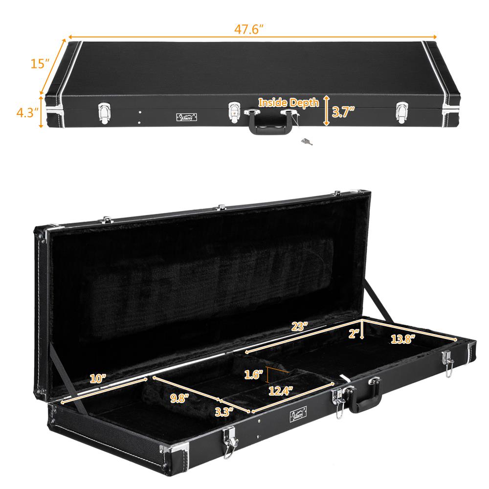 New Glarry Bass Guitar Hard Case for All Bass Hardsell Case with Lock