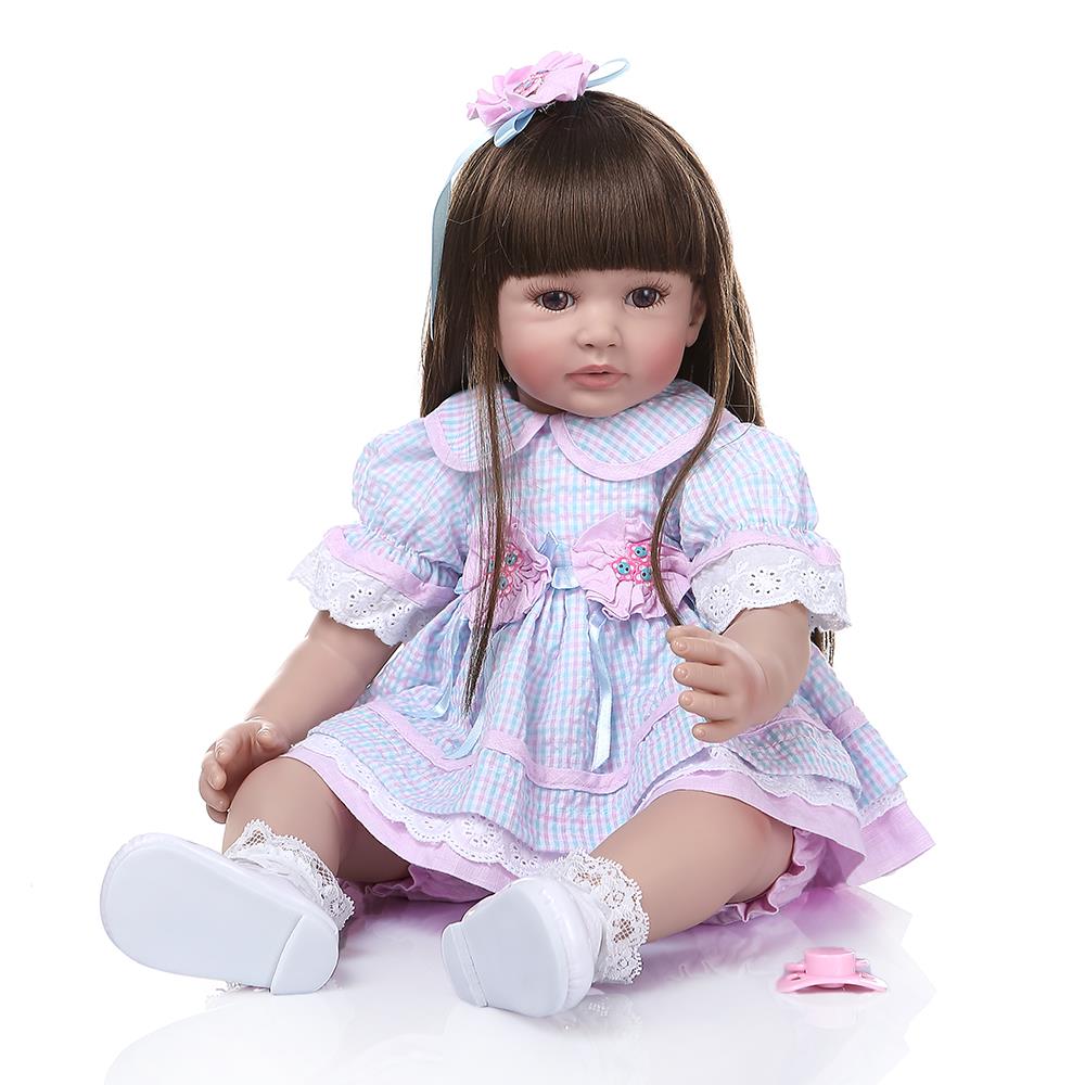 24/" Toddler Reborn Baby Dolls Handmade Soft Vinyl Silicone Baby Doll Newborn Toy