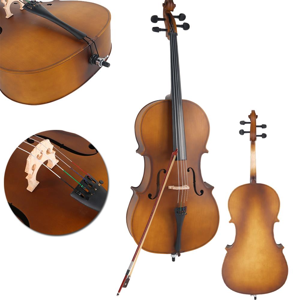 High Quality Cello 4/4 Full Size Matte Golden BassWood +Bag+Bow+Rosin