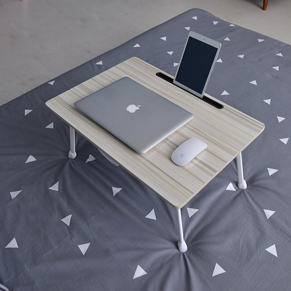 Portable Folding Table Bed Desk Stand For Computer Laptop Notebook with Slot