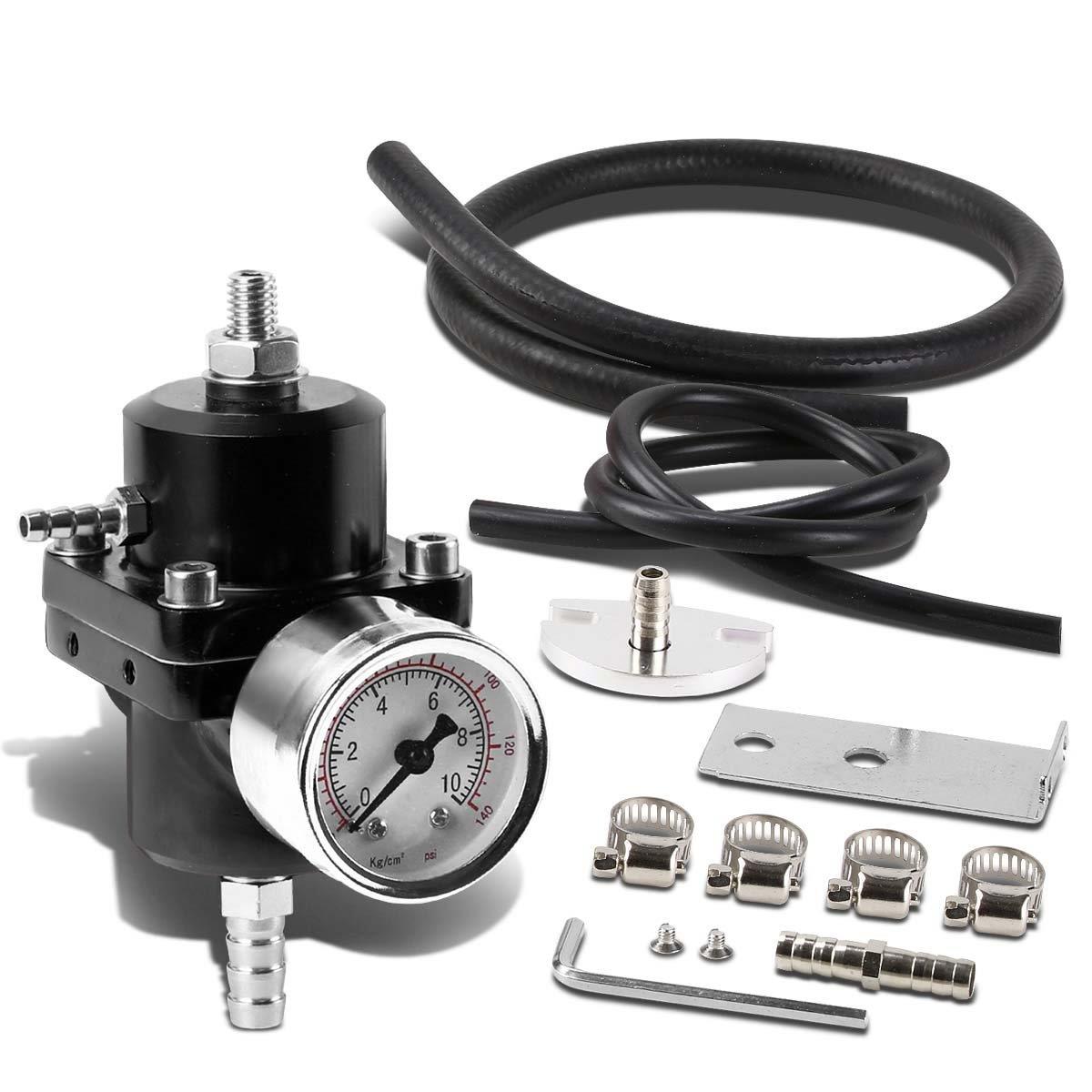 Universal 0-140PSI Car Aluminum Fuel Pressure Regulator Gauge Hose Adjustable