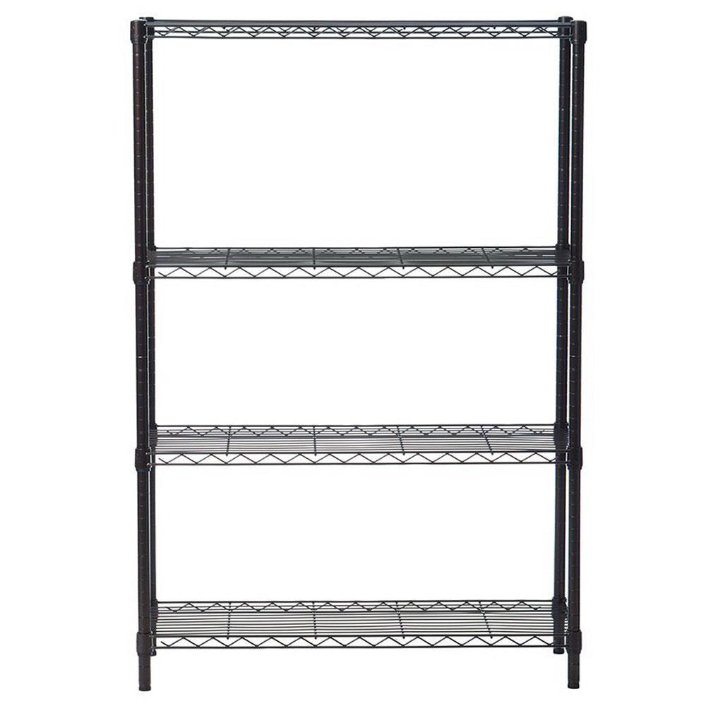 4//5 Tier Storage Rack Organizer Kitchen Shelving Steel Wire Shelves Black//Chrome
