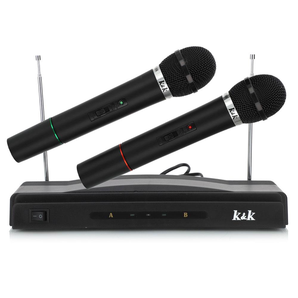 Black Friday Gift AT306 Karaoke Dual Wireless Handheld Microphone