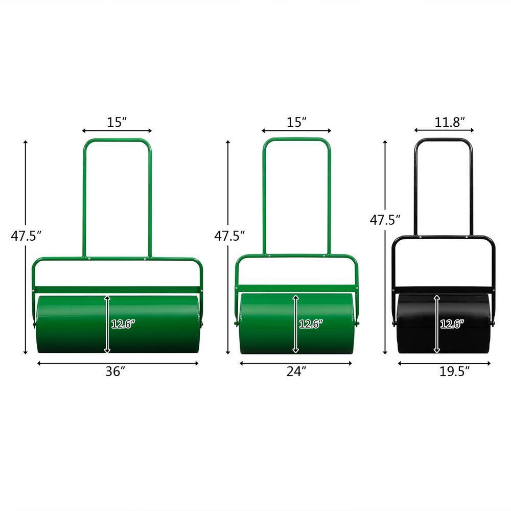 19.5" - 36" Outdoor Push Roller Tow Lawn Roller Water Filled Sand