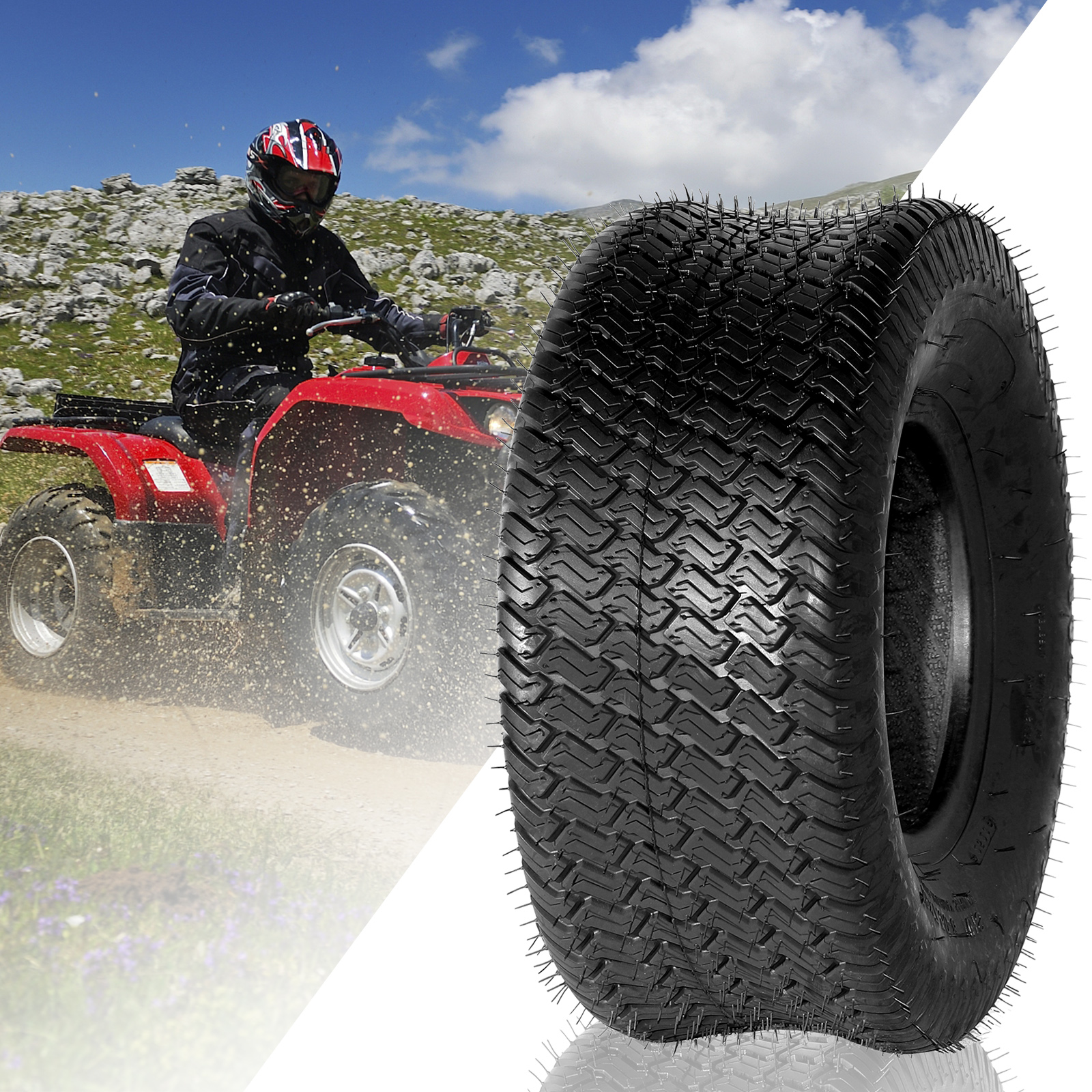 2pcs 18x7.50-8 Lawn Mower Tractor Turf Tires 4 Ply Rated 18x7.50x8