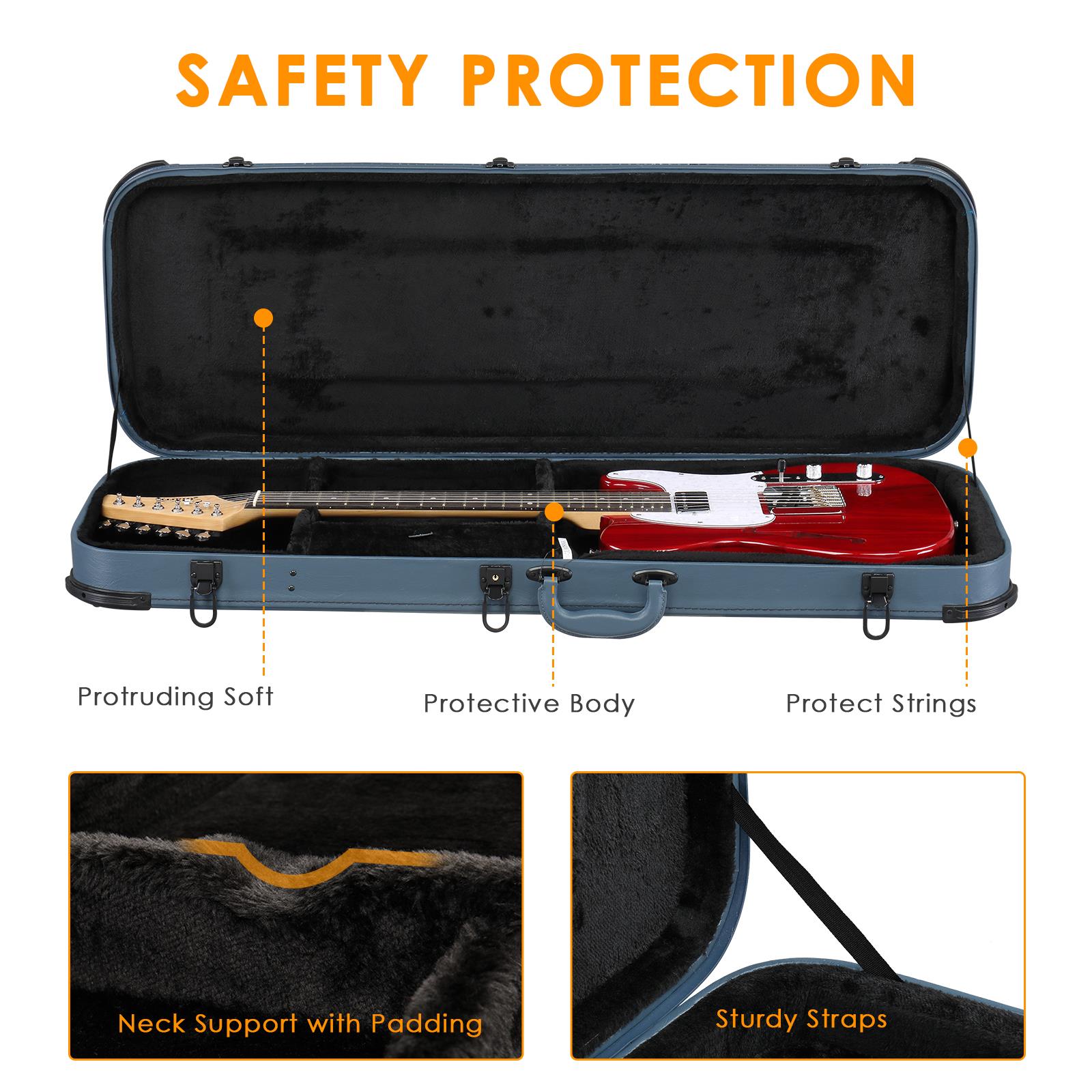 Ktaxon 41 Inch Acoustic Guitar Hard Case - Wood Classical Guitar Gig Bag With Lock & Accessory Storage