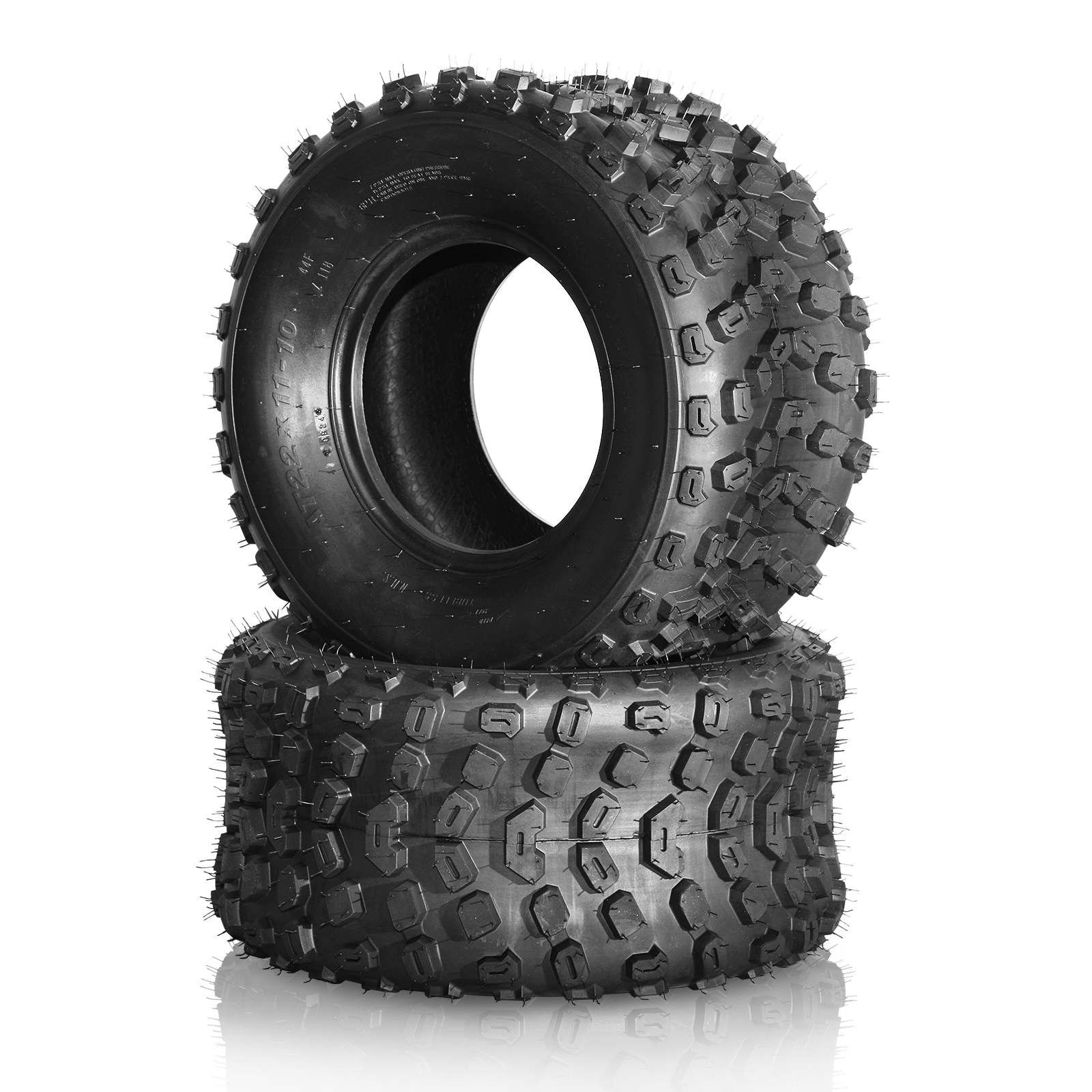 Set of 2 22x11-10 ATV UTV Tires 6 Ply 22x11x10 SxS Go Kart Golf