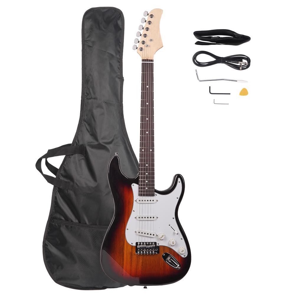 Right Handed Electric Guitar Set w/Gig Bag Strap Cord for Beginner