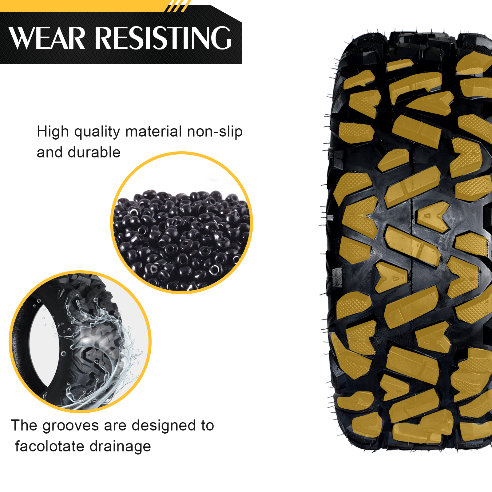 ATV/UTV Tires 26x9-14 Front & 26x11-14 Rear All Terrain AT 6 Ply
