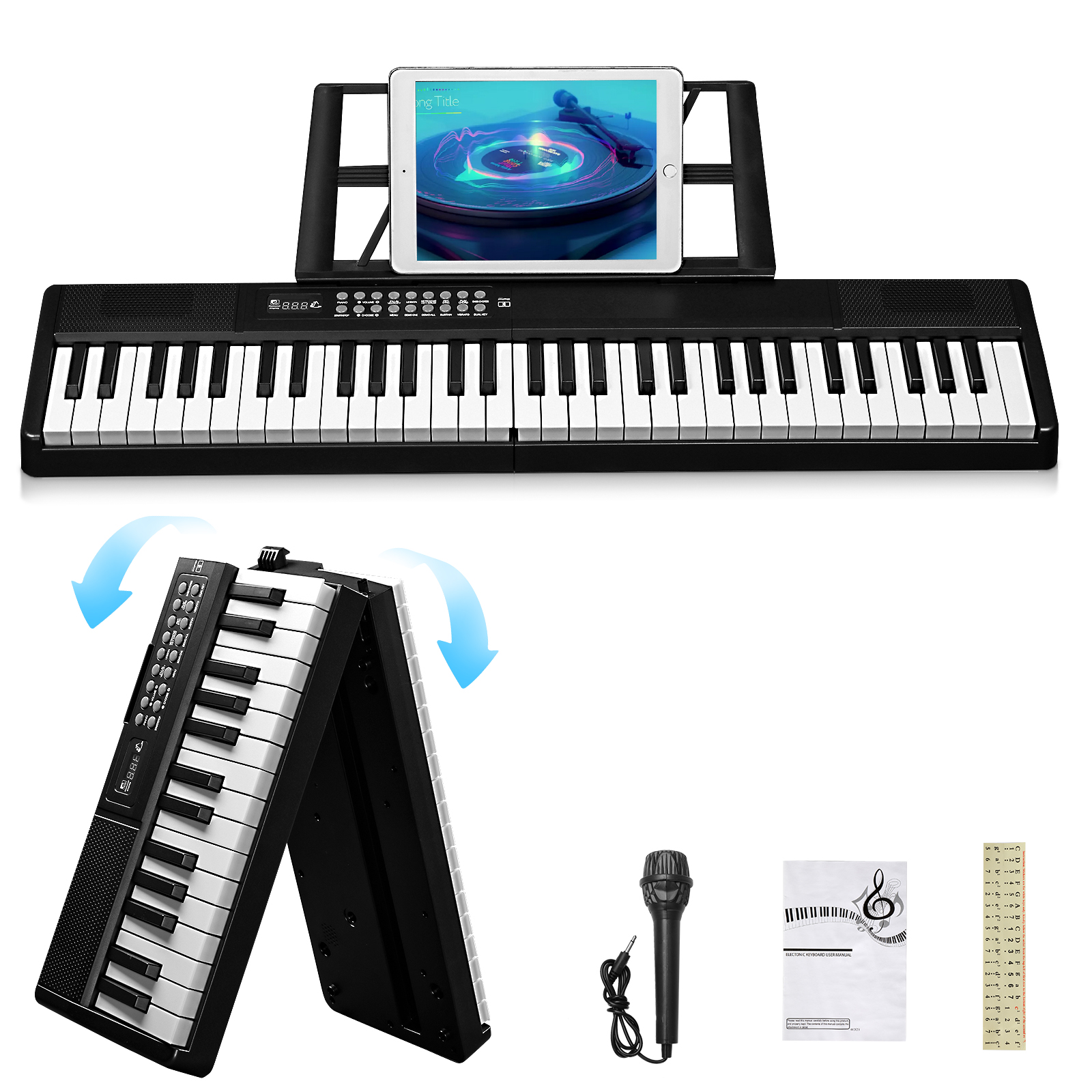 61Key Folding Piano Semi-Weighted Standard Keyboards Digital Piano