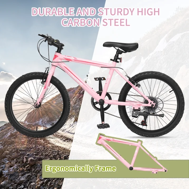20in Mountain Bike 7 Speed with Steel Frame, V Brake, for Student 20in Mountain Bike 7 Speed with Steel Frame, V Brake, for Student