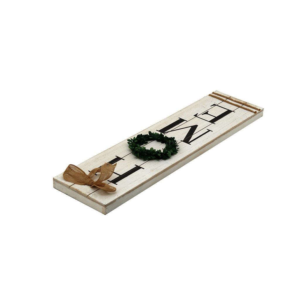 Front Door Wooden Home Sign Plaque Porch with Wreath Wall Hanging Xmas Decor