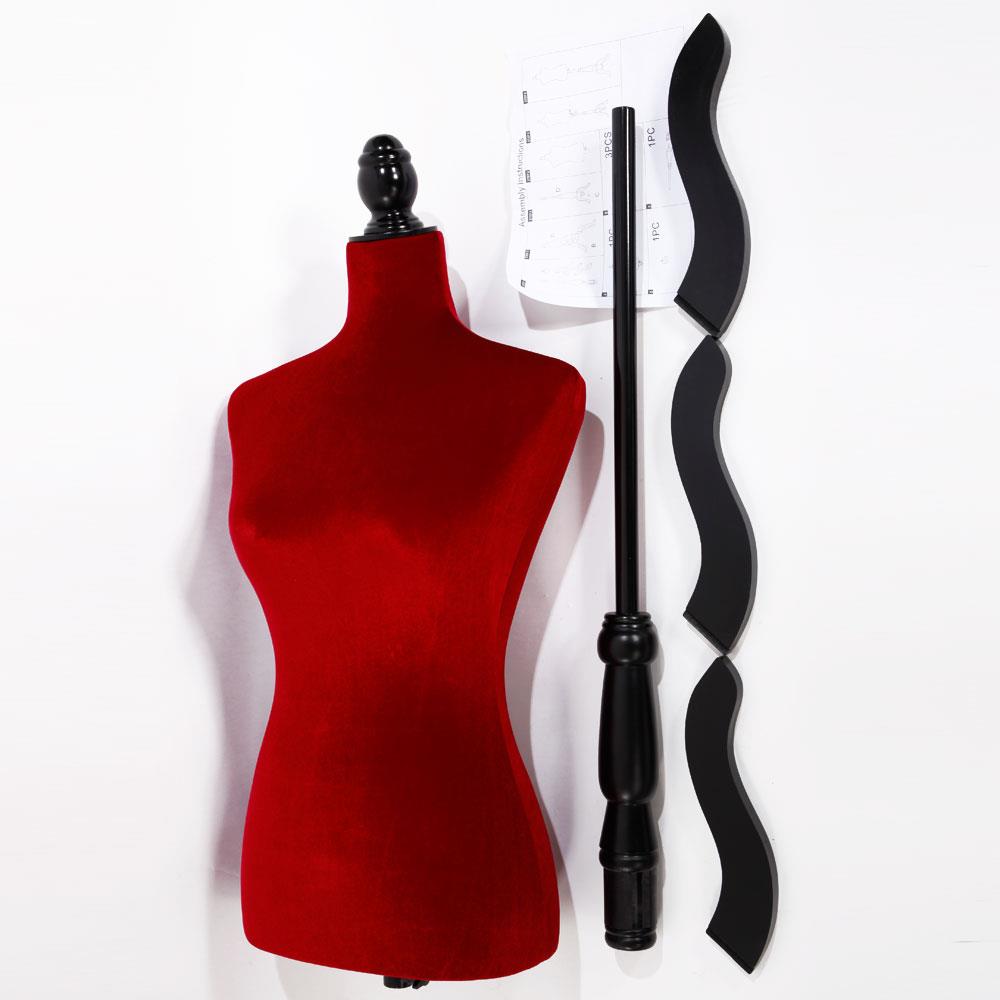 New Female Mannequin Torso Dress Form Display w//Adjustable Tripod Stand Red US