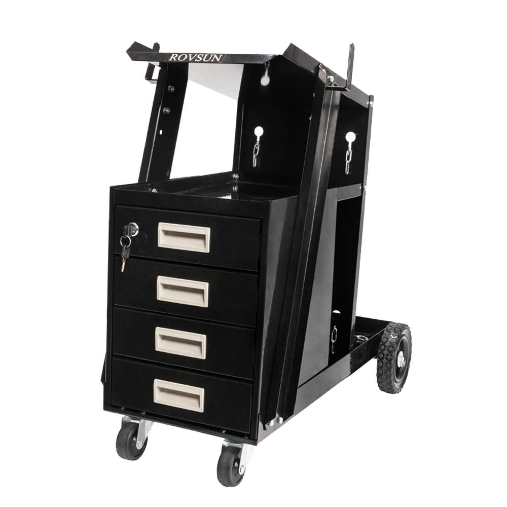 4 Drawer Welder Welding Cart Plasma Cutter MIG TIG ARC Tank Storage ...