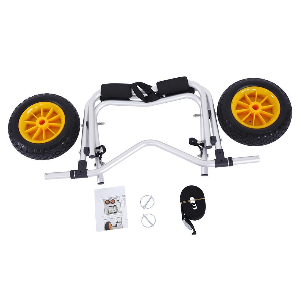 CORESTONE New Aluminum Kayak Jon Boat Canoe Gear Dolly Cart Trailer Carrier Trolley Wheels