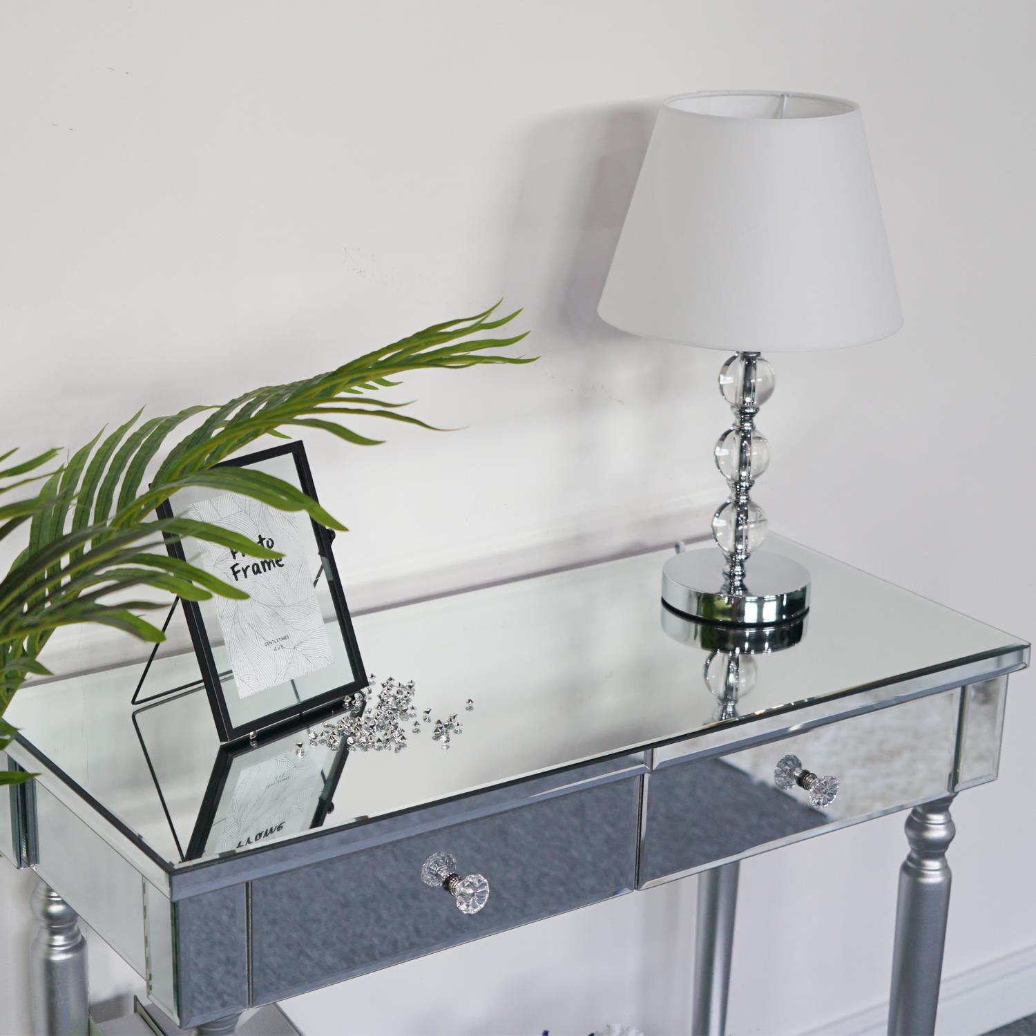 Mirrored Modern Console Sofa Table With 2 Storage Drawers Silver Ebay
