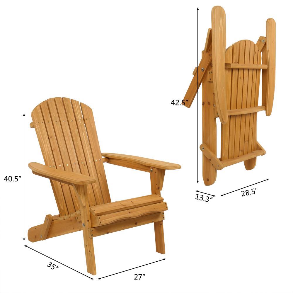 2PCS Plegable Silla De Madera Adirondack muebles para patio de
