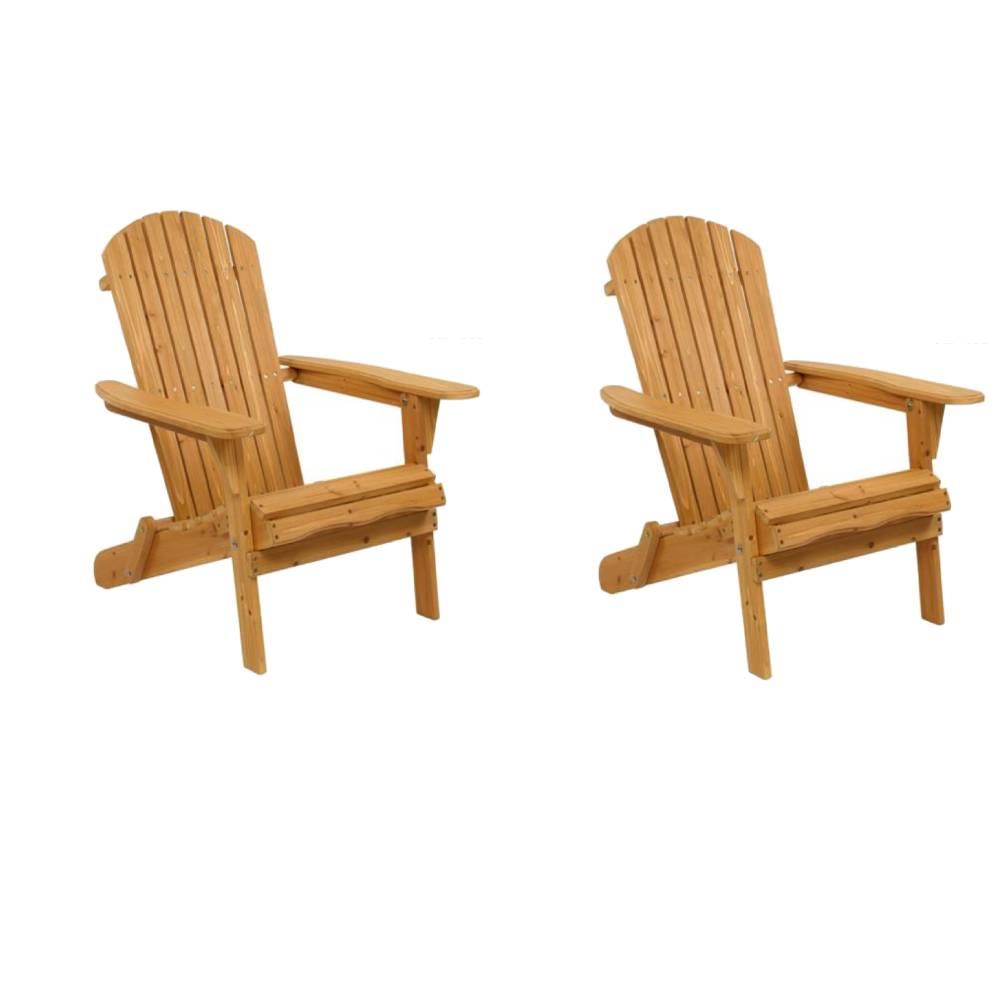 2PCS Plegable Silla De Madera Adirondack muebles para patio de