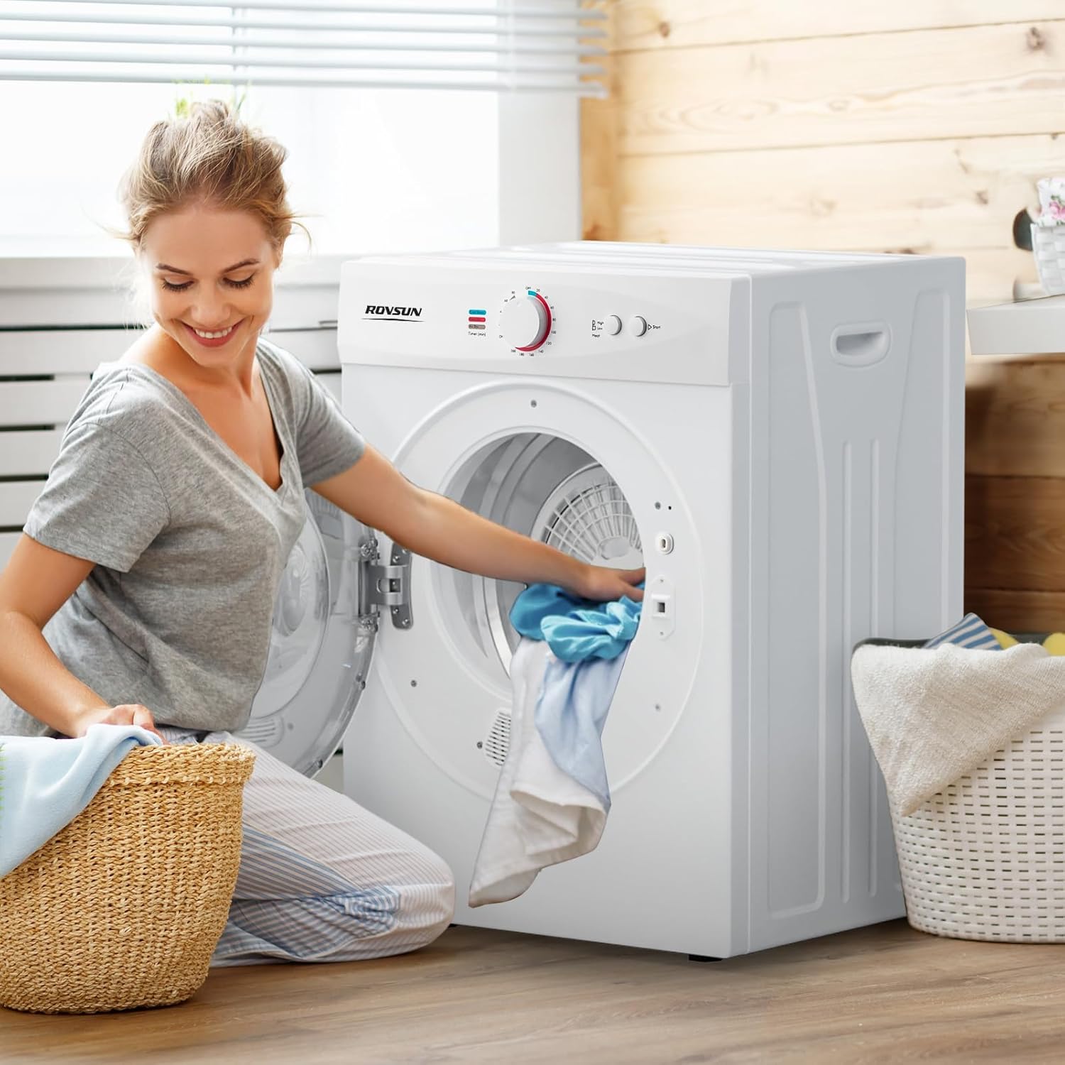 1.8 Cu.Ft Portable Clothes Dryer Front Load Dryer Machine, Compact
