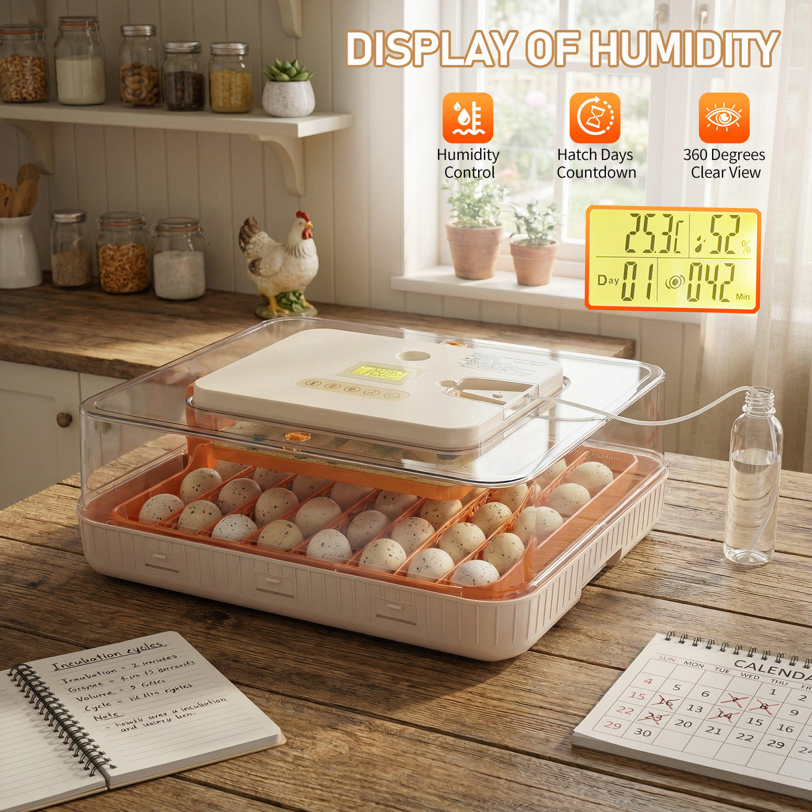 56 Egg Incubator for Hatching Eggs Auto Egg Turning &Humidity