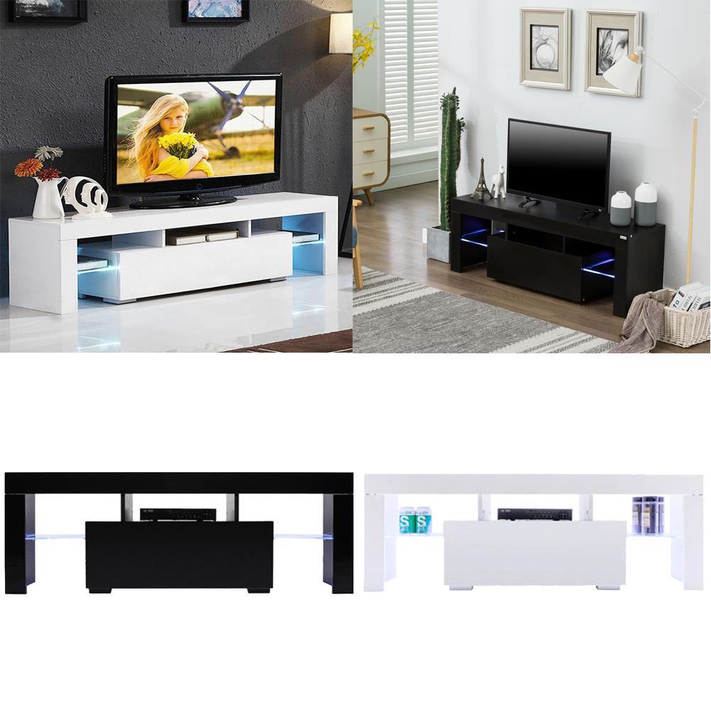 Modern TV Stand with LED Light Entertainment Center Console Table with