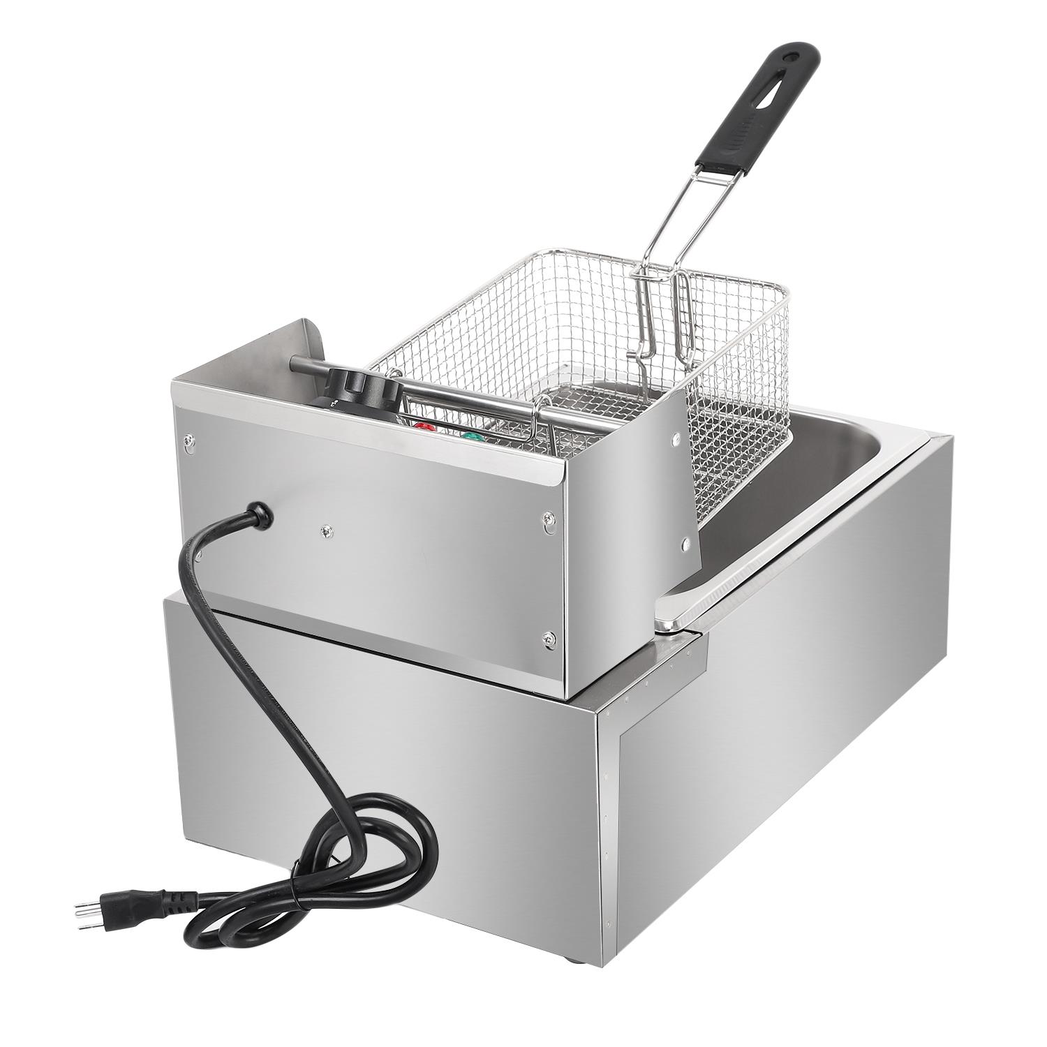 2500W Electric Deep Fryer Commercial Tabletop Restaurant Fry Basket 6L 2019