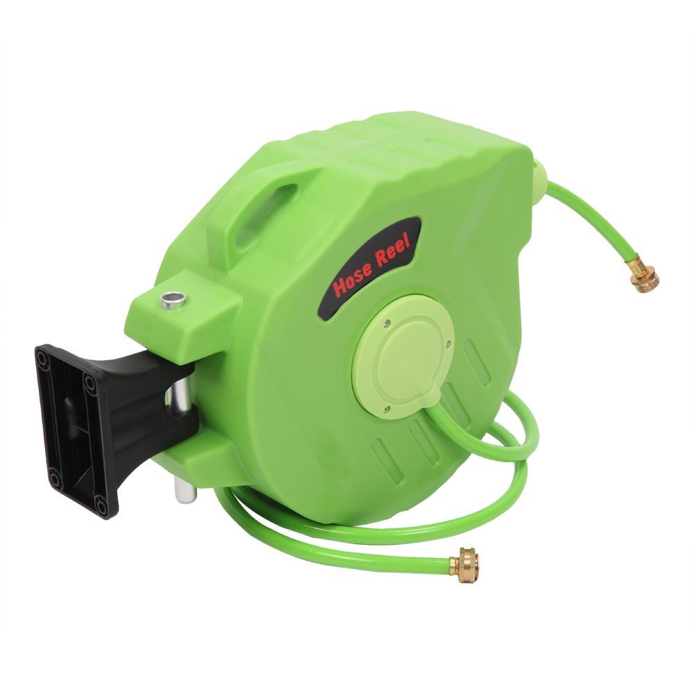 65' Auto Rewind Water Hose Reel Retractable Automatic Tool Wall Mount