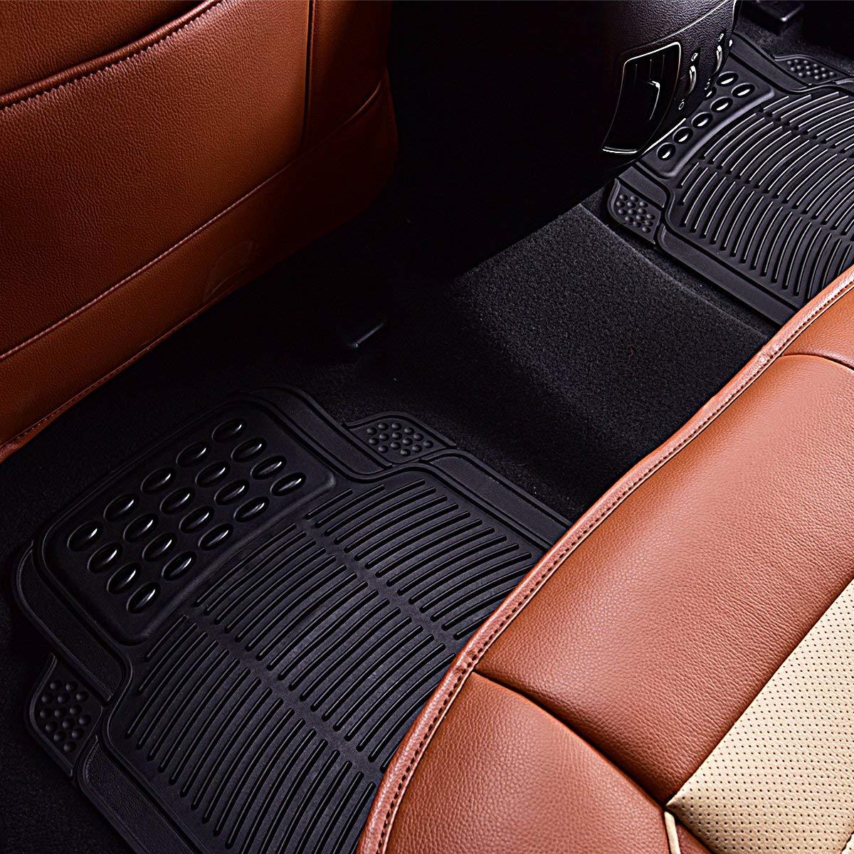 5PC PVC Car Floor Mats Rubber Full Set All Weather Front Rear Fit Heavy