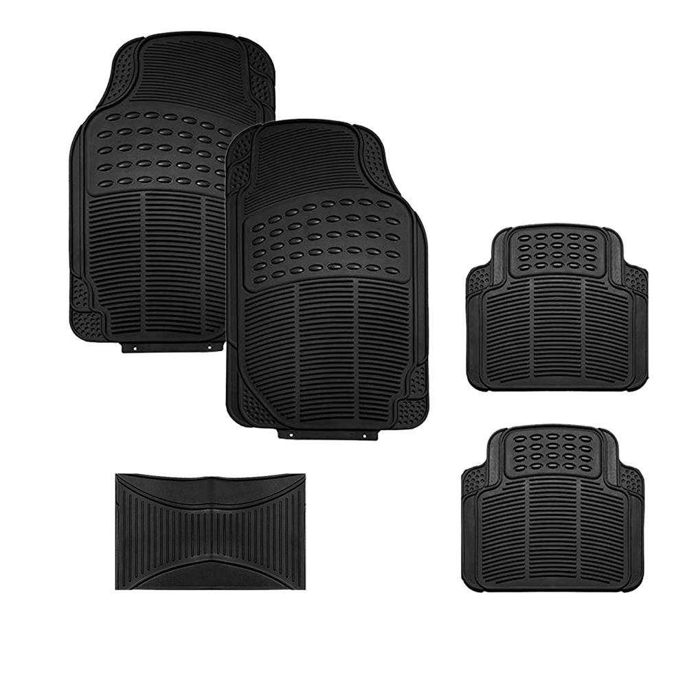 5PC PVC Car Floor Mats Rubber Full Set All Weather Front Rear Fit Heavy