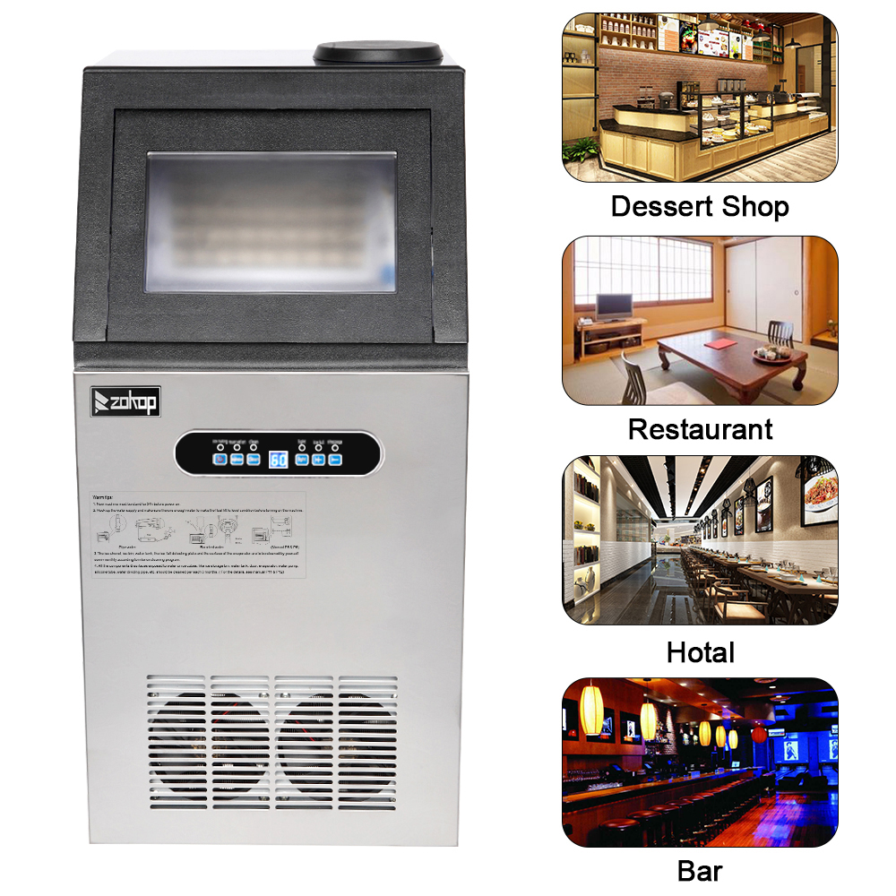 ZOKOP 110lb 24h Commercial Built-in Ice Maker Cube Machine