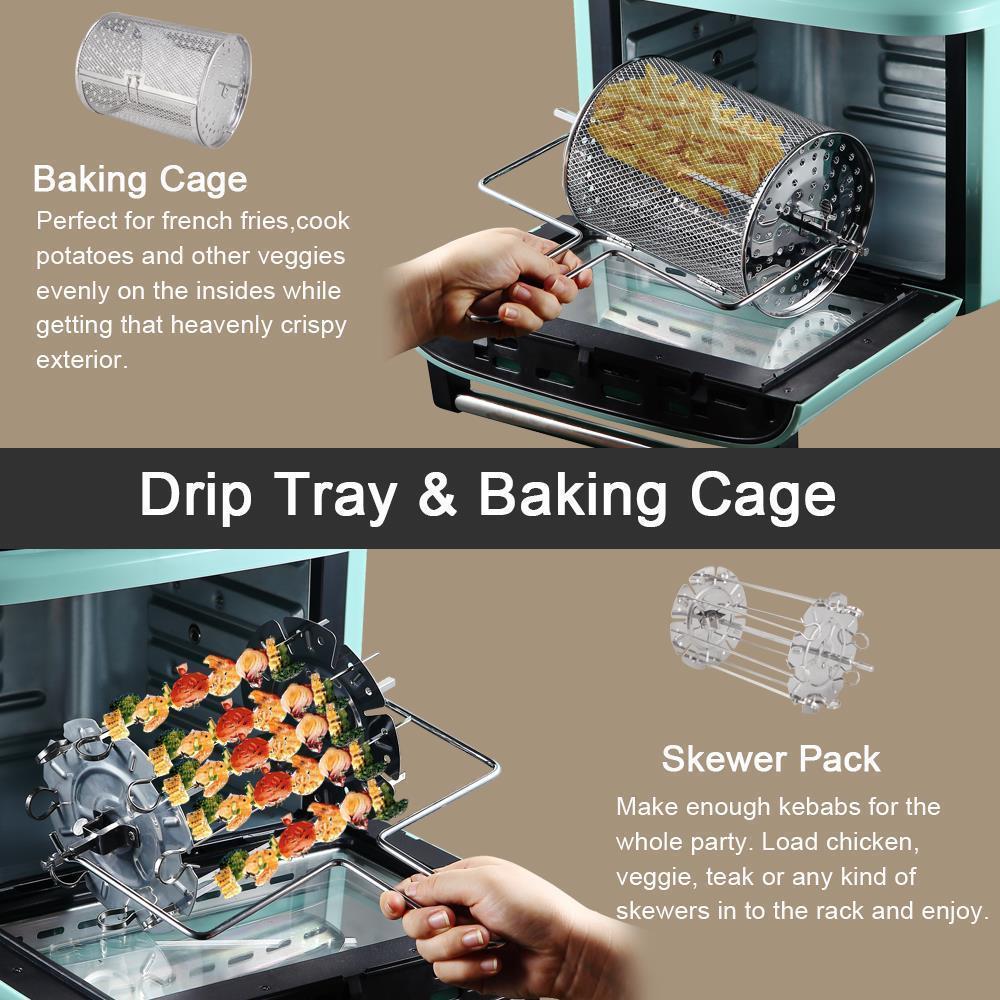1800W 16L Air Fryer Oven Oilless Cooker Broil Roast Bake Dehydrate