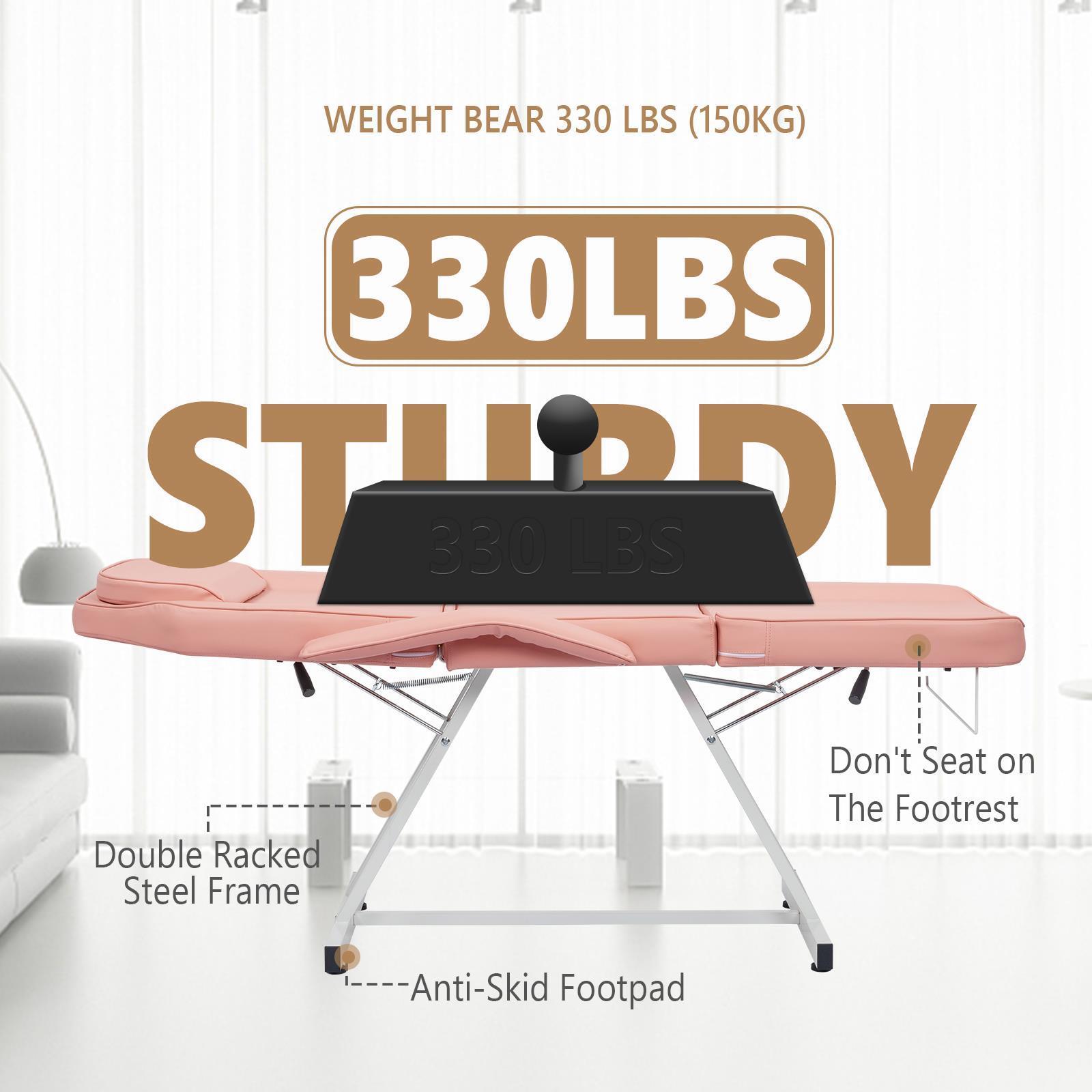 Yaheetech Portable Aluminum Massage Table Spa Table Burgundy - View #5