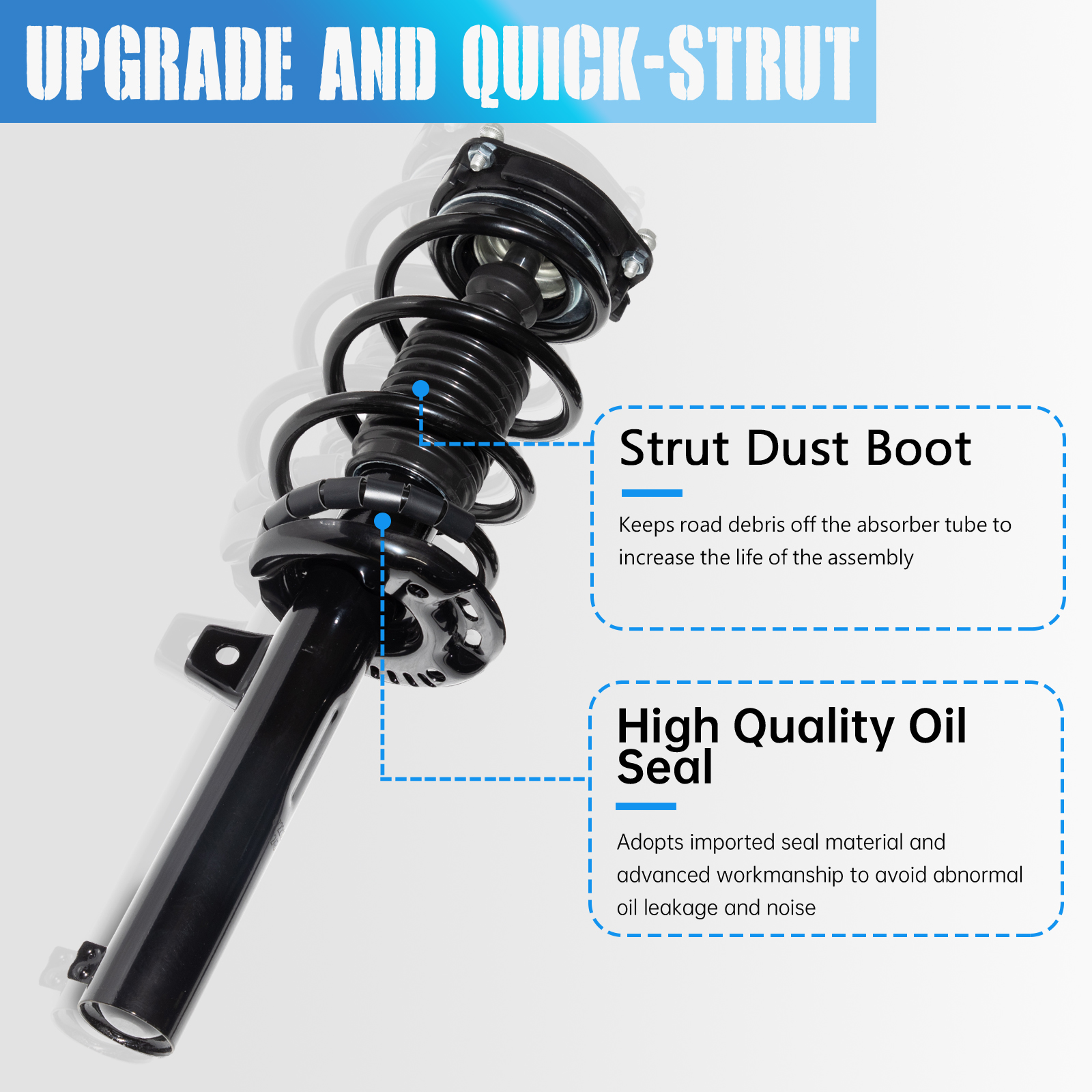 Pair Complete Front Struts Shock & Coil Spring Assembly For