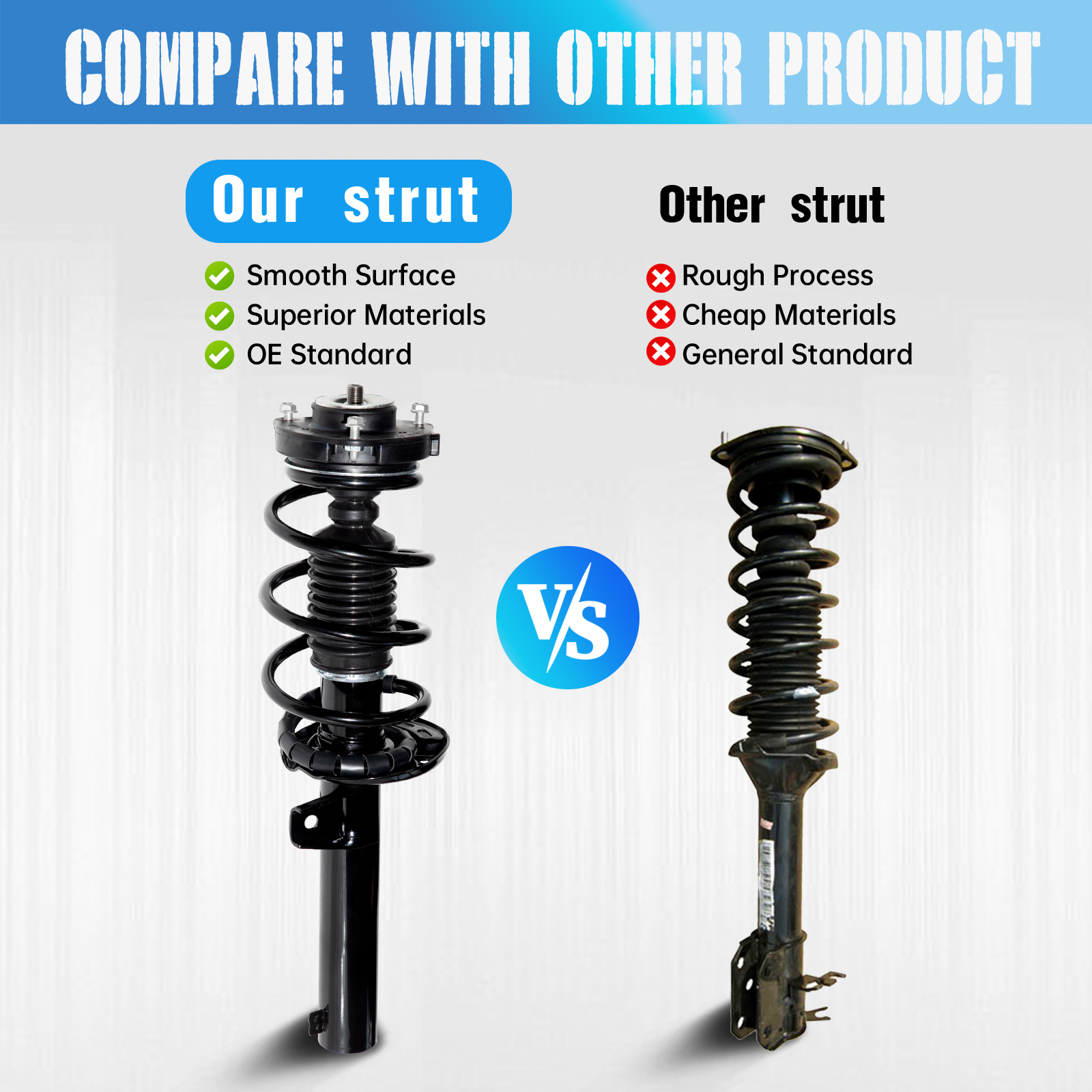 Pair Complete Front Struts Shock & Coil Spring Assembly For