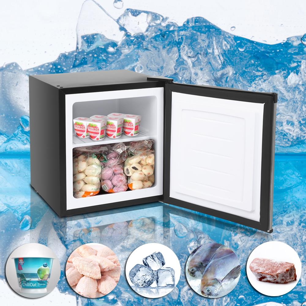 Upright Freezer with Compact Reversible Single Door,Removable Shelves Free Standing Mini Freezer with Adjustable Thermostat for Home//Kitchen//Office Stainless steel,1.1 Cu.ft