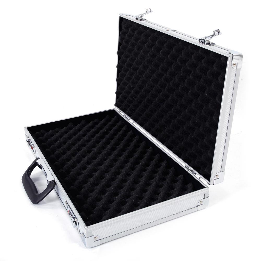 Portable Aluminum Lock Gun Safe Case Pistol HandGun Foam Storage Lock