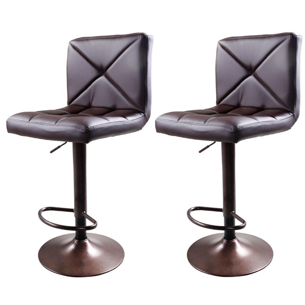 PU Leather Modern Adjustable Swivel Hydraulic Chair Bar Stools 2pcs A