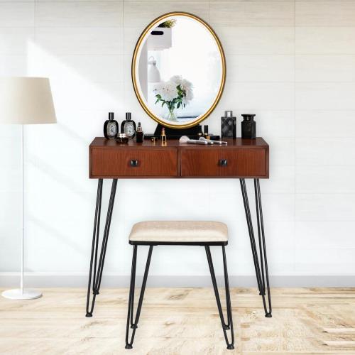 small vanity set with lights