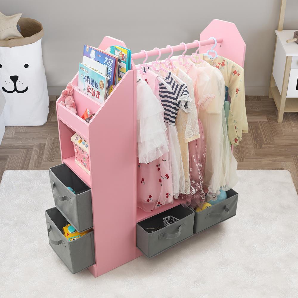 kidkraft wooden fashion pretend dress up station Guidecraft Rotating Dress Up Storage Natural