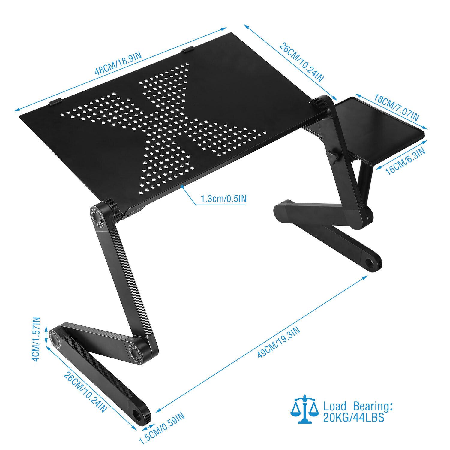 FCH Foldable Laptop Table With Cooling Fan – Adjustable Stand For Bed/Sofa (Fits 7-21 Inch)