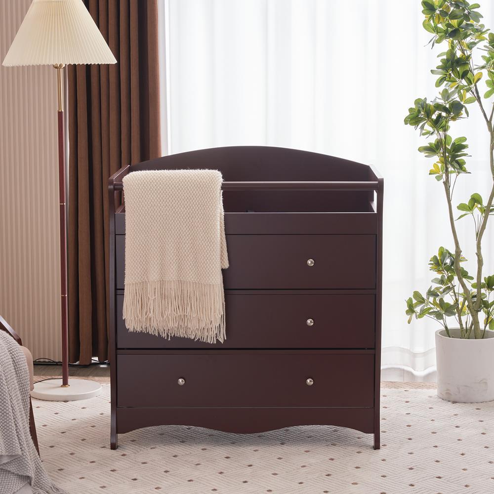 changing table dresser brown Baby with 3 Drawer and Safety Belt, Diaper Changing 56 Depth Maternity VM 5/12 Zapaka Women Ivory Maxi Size:3-6 Months