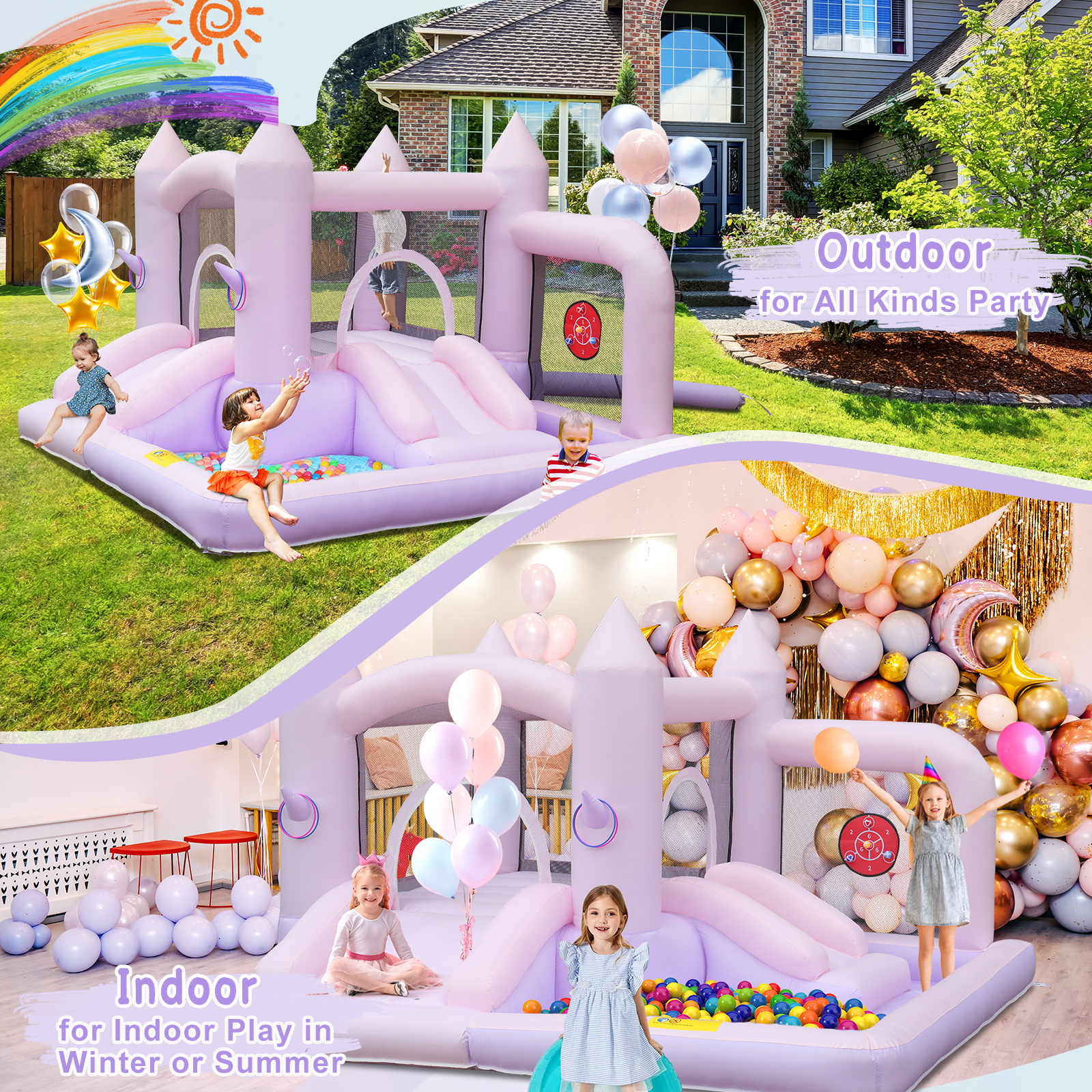 Bounce House Indoor Outdoor Wedding Party Kids Birthday Party,Easy
