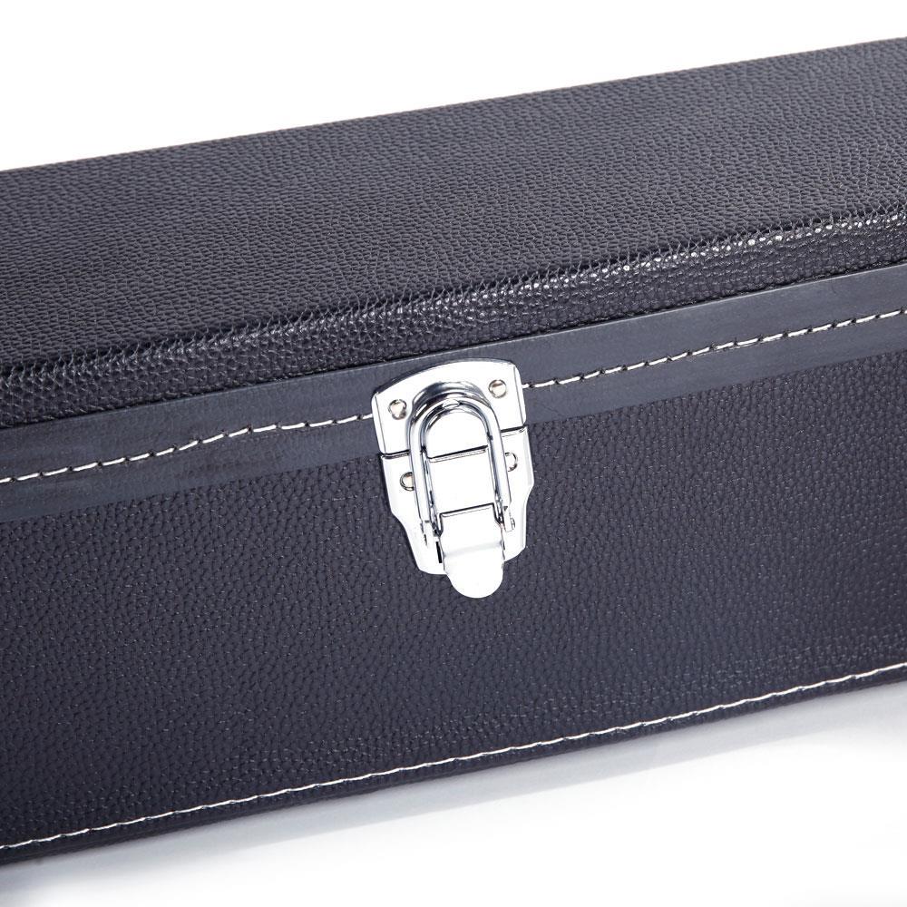 39" Classical Guitar Hard Case Microgroove Flat Black Artificial