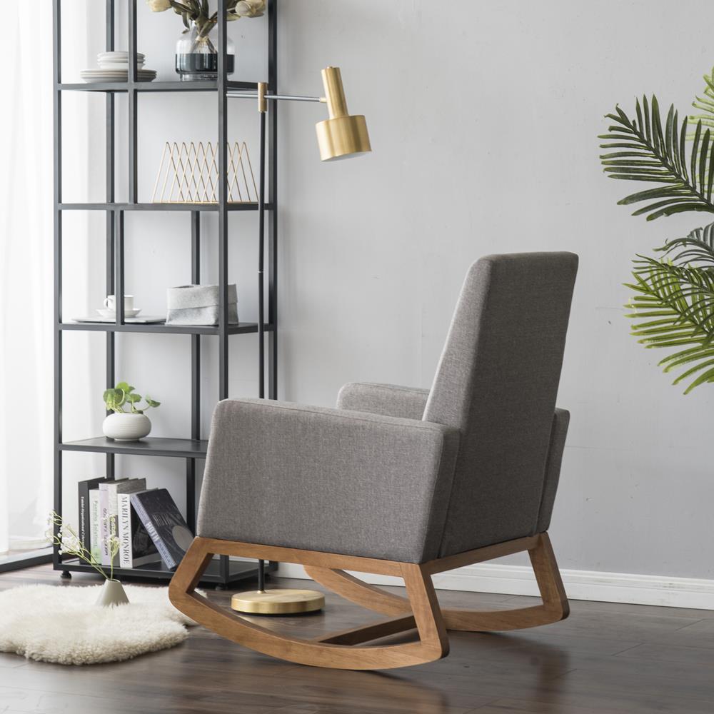 Comfortable Fabric Rocking Chair Indoor Furniture Padded Cushion Home